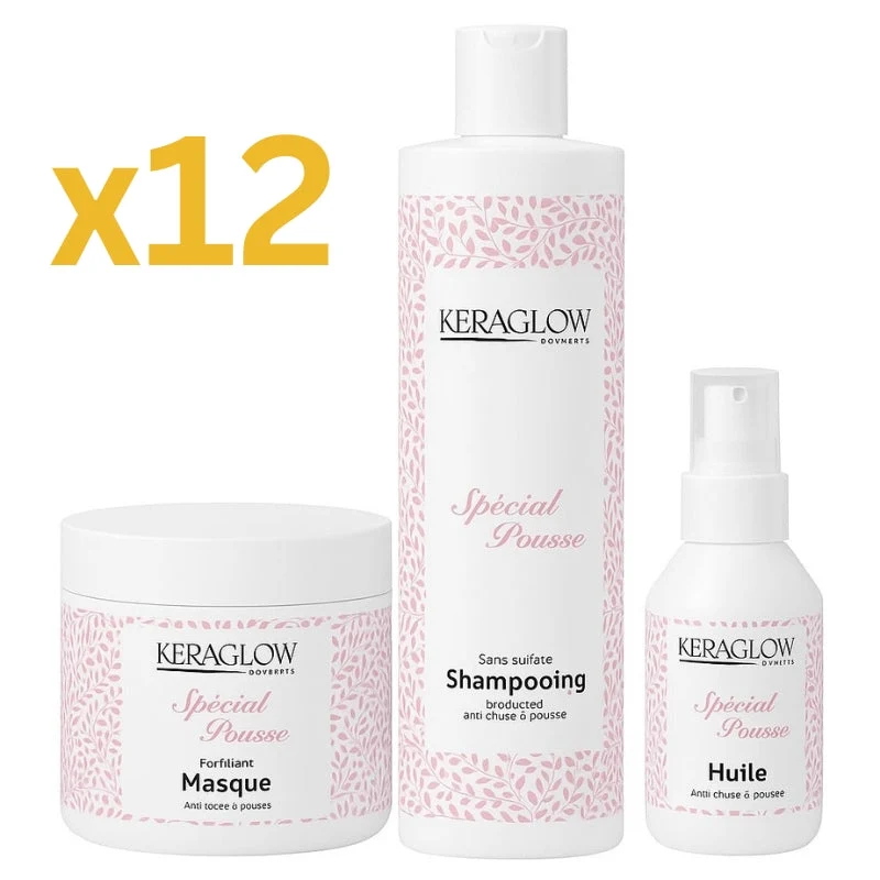 Lot Pour Pro Kit Sans Sulfate KeraGlow Spécial Pousse