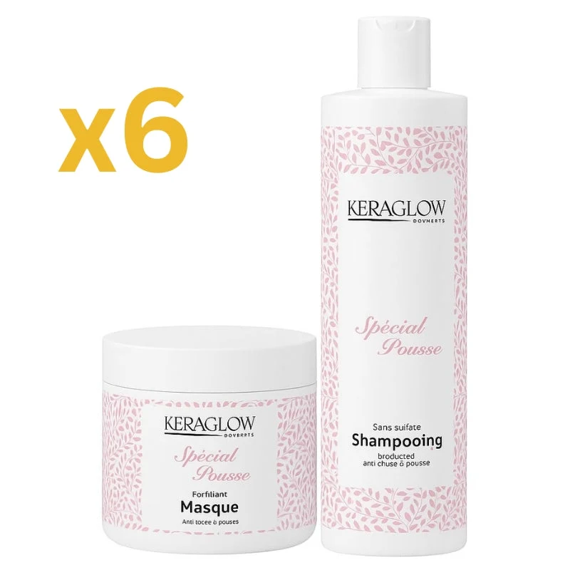 Lot Pour Pro Kit Sans Sulfate KeraGlow Spécial Pousse