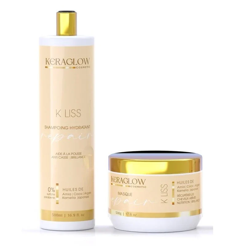 lots de 6 Kit Repair Keraglow – Shampoing & Masque Sans Sulfate | Entretien Lissage