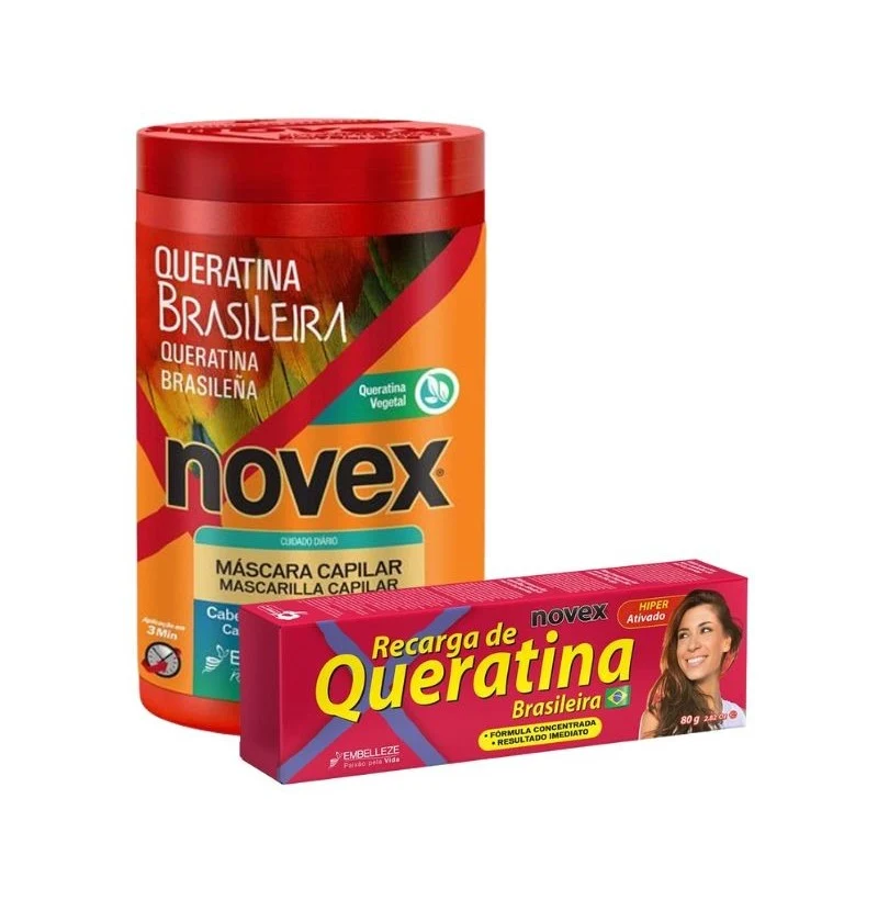 Pack Novex Kératine – Masque 400 g + Recharge 80 g | Réparation Intense & Cheveux Abîmés