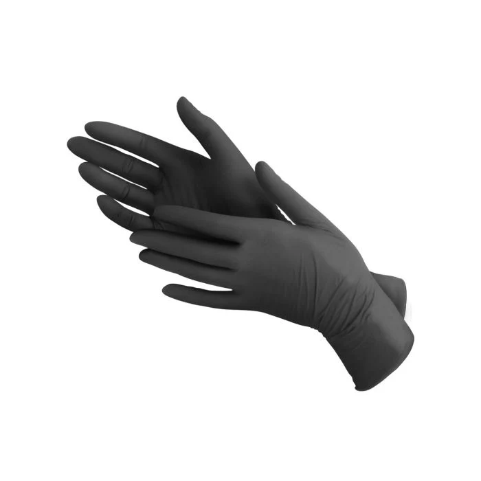 Gants noir jetable nitrile, 3.8 gr, non poudrés noir ou blanc en455- en374