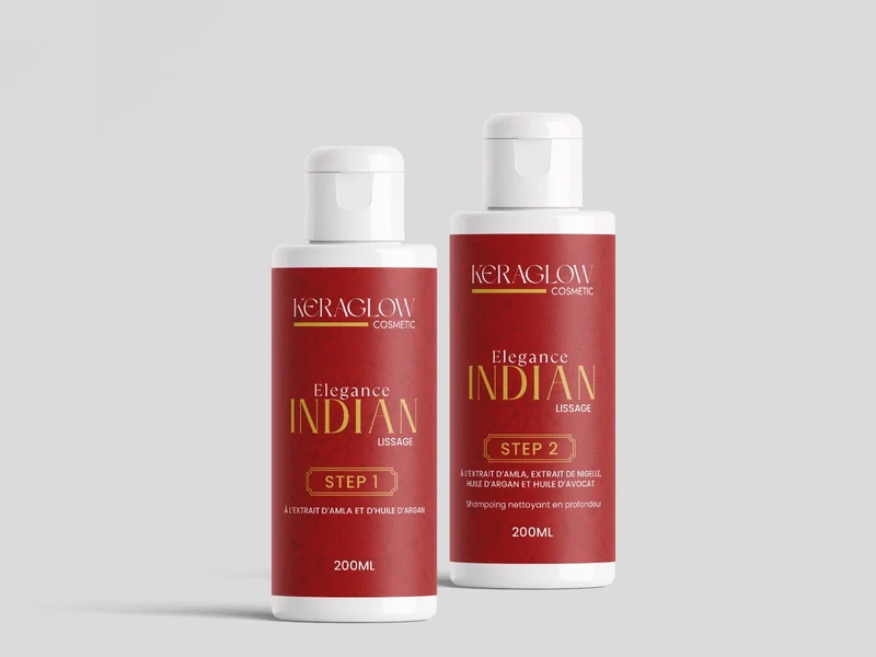Lissage indien KERAGLOW -Huile Alma- de Nigelle- d'Argan et Avocat - 120ML