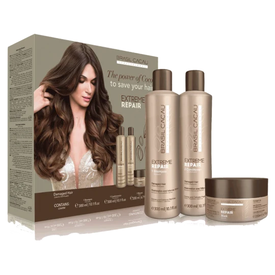 Cadiveu - kit Brasil Cacau Home care - idéal pour nourrir et soigner vos cheveux au quotidien.