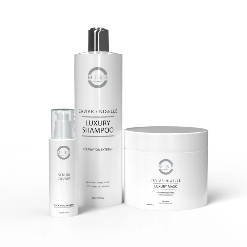 SHAMPOING ET MASQUE CAVIAR-NIGELLE SANS SULFATE NI SILICONE MISS 24 CARATS