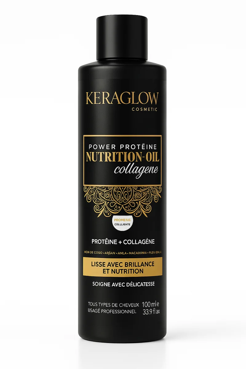 Lissage Indien Professionnel à la Protéine, Collagène & Huiles Naturelles – Effet Glossy – KERAGLOW