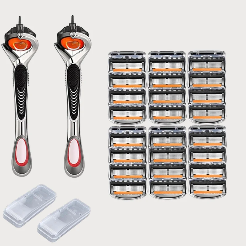 SharpEdge Rasierklingen-Set | Mehrschichtklingen für sanftes Gleiten | präzise Konturen & glatte Rasur | 24er oder 48er Set