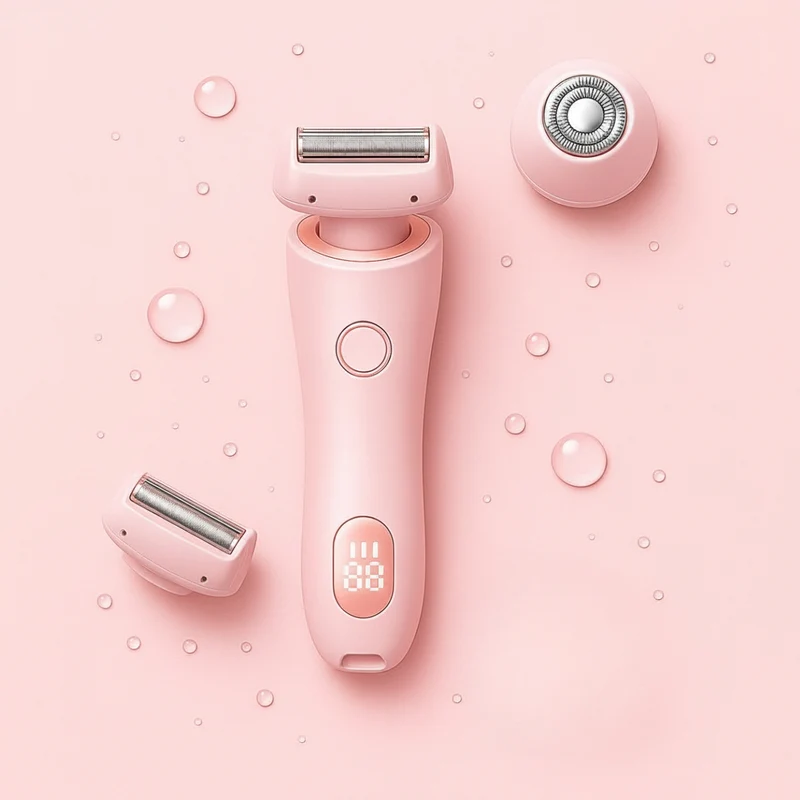 Elektrischer Intimrasierer für Frauen | 2-in-1 Bikini Trimmer für Nass & Trocken | kabellos, USB aufladbar, wasserfest