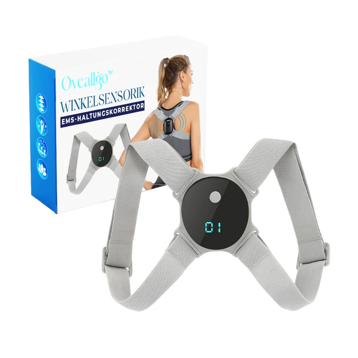 EMS Haltungstrainer mit Winkelerkennung | Elektronischer Rücken Trainer | Aufrechte Haltung & Muskelstimulation