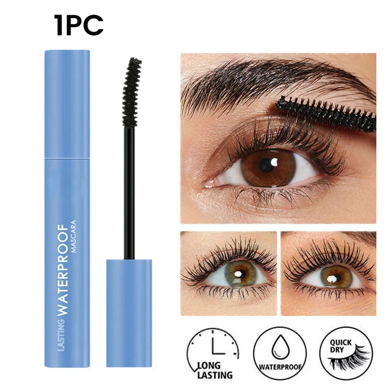 Wasserfeste Mascara für Volumen & Länge | Wischfest, bröckelfrei & schnelltrocknend | Geschwungene Bürste für Schwung | Schwarz 4 g