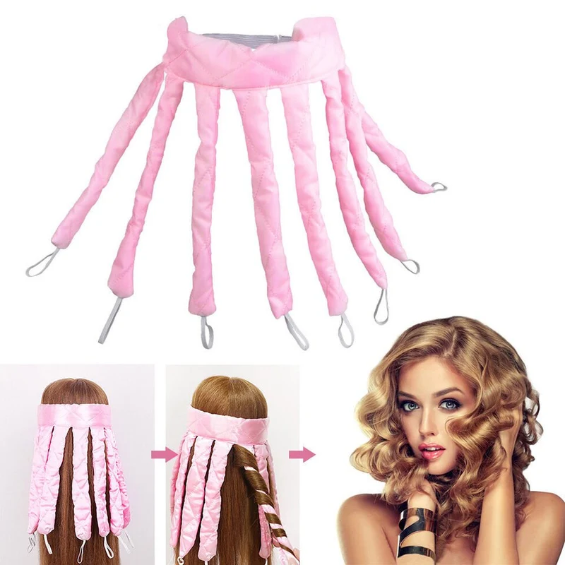 Heatless Locken-Set | Weiches Satin-Lockenband mit Scrunchies | Locken ohne Hitze | Für die Nacht & den Tag