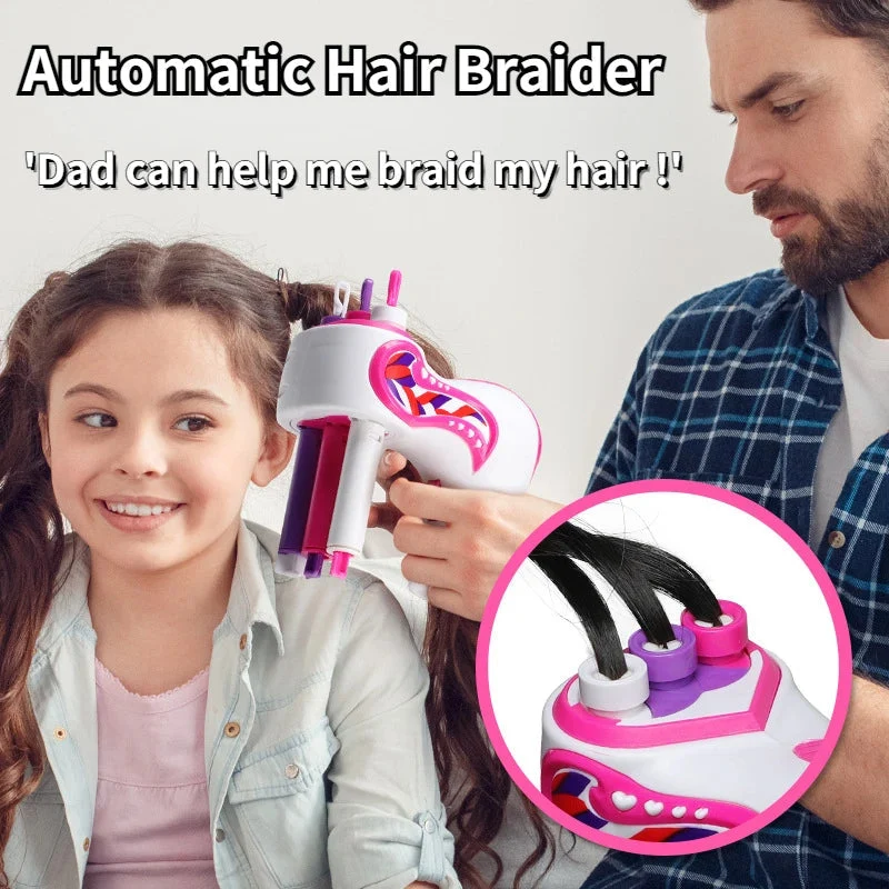 Automatische Haarflechtmaschine | Straffe Zöpfe in Sekunden ohne Ziehen | Kompakt für Zuhause, Schule & Reisen