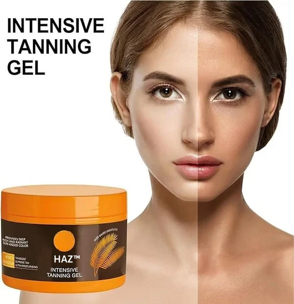 Intensives Bräunungsgel 150 g | Für eine schnellere und intensivere Bräune ohne Flecken | Mit Karottenöl, Olivenöl & Kakaobutter | Für alle Hauttypen