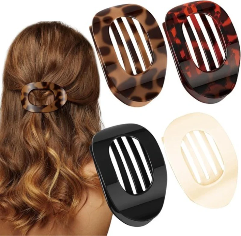 Gebogene Haarklammer mit Anti-Druck-Design | Sanfter, sicherer Halt für dickes & feines Haar | Nylonpolymer 8 × 2,5 × 3 cm | Set 1–3