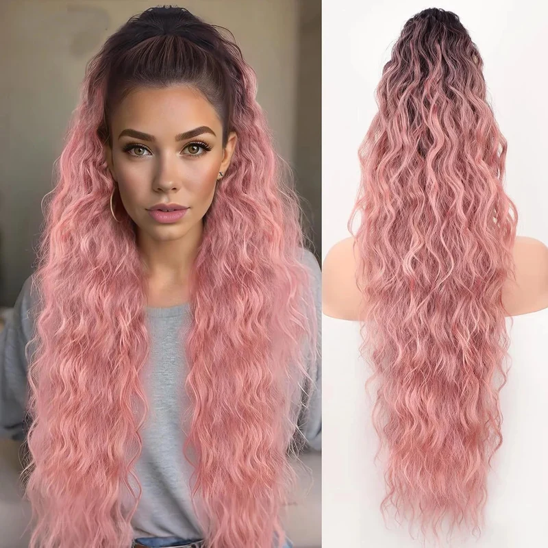 Pferdeschwanz-Extension mit Krallenclip (30 Zoll) | Sofort mehr Volumen & weiche Wellen | Anti-Frizz-Look | In verschiedenen Farben erhältlich
