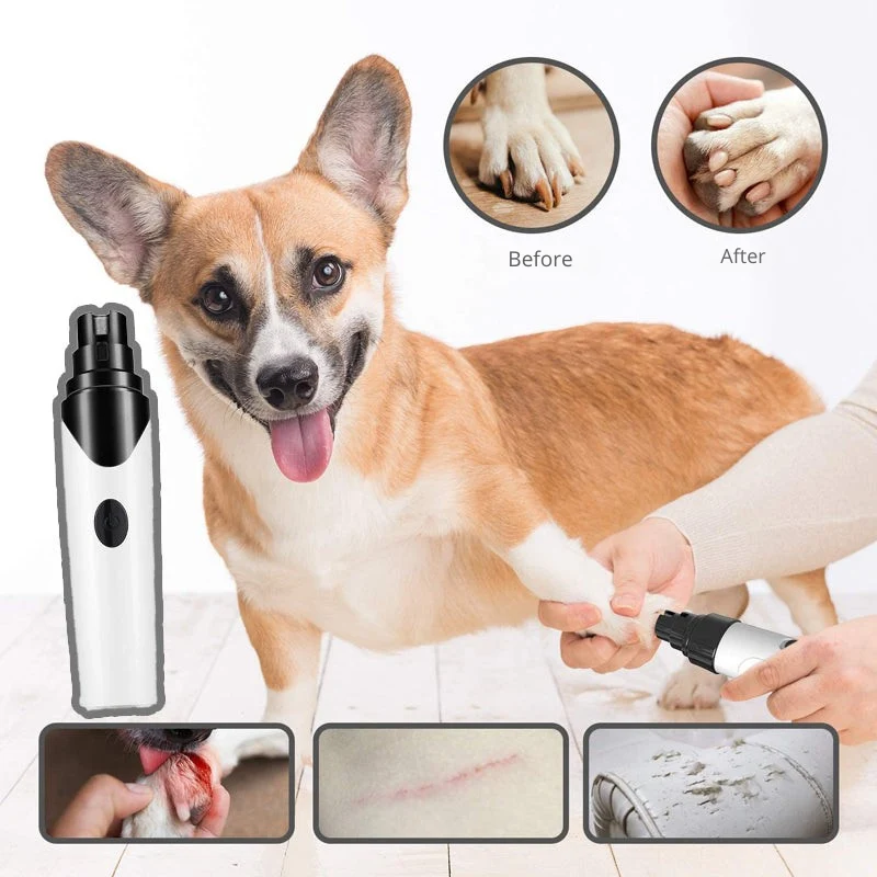 Elektrische Krallenschleifer für Haustiere | Sanft & Geräuscharm | USB Wiederaufladbar | Für Hunde & Katzen
