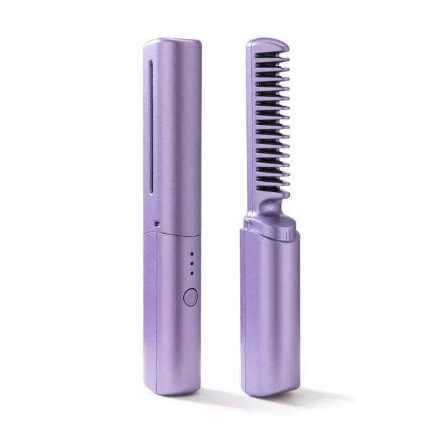 Kabellose Haarglättbürste Heizkamm | Anti-Frizz Styling Tool mit Temperaturstufen | schnelles Glätten & glänzendes Haar
