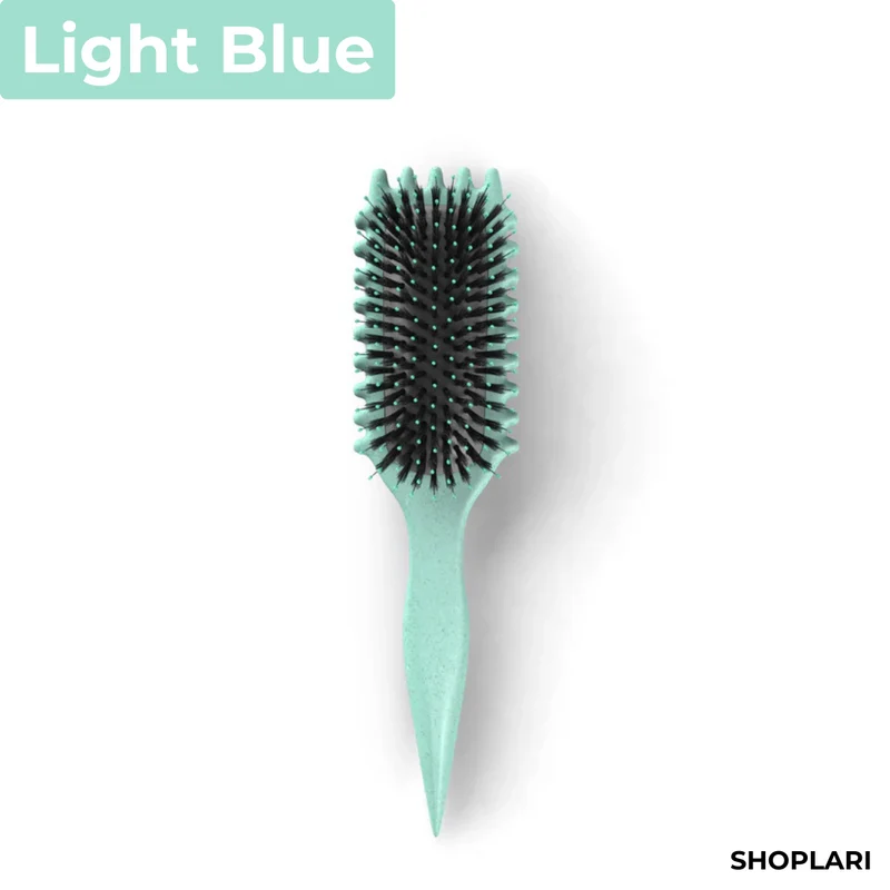 Lockenbürste für definierte, frizzfreie Locken | Wildschweinborsten & strukturierte Rillen | Hitzebeständig bis 450°F | Ergonomischer Griff