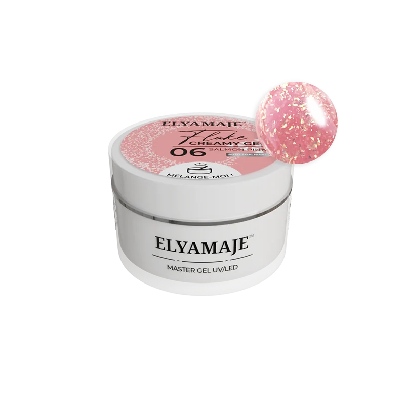 Salmon Pink n°06 – Flake Creamy Gel – Gel de construction UV LED – ElyaMaje 20ml