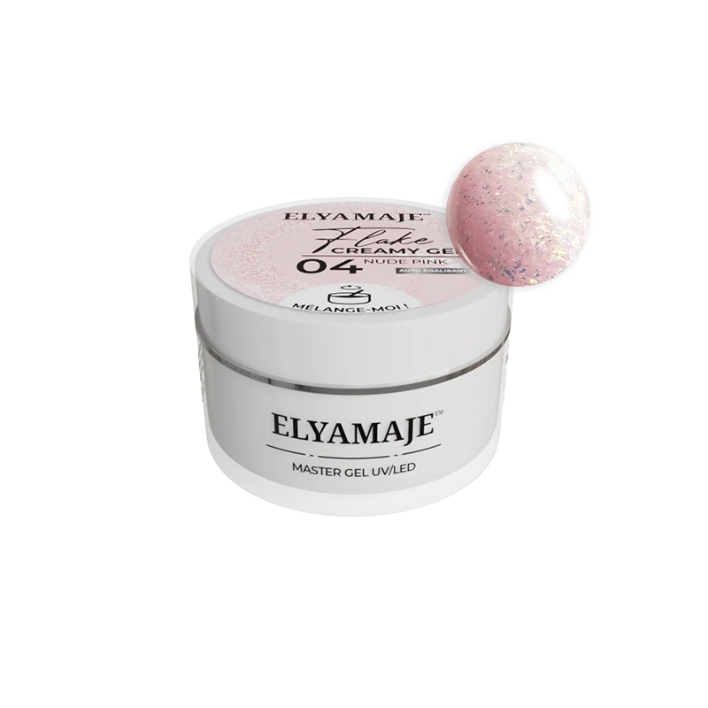 Nude Pink n°04 – Flake Creamy Gel – Gel de construction UV LED – ElyaMaje 20ml