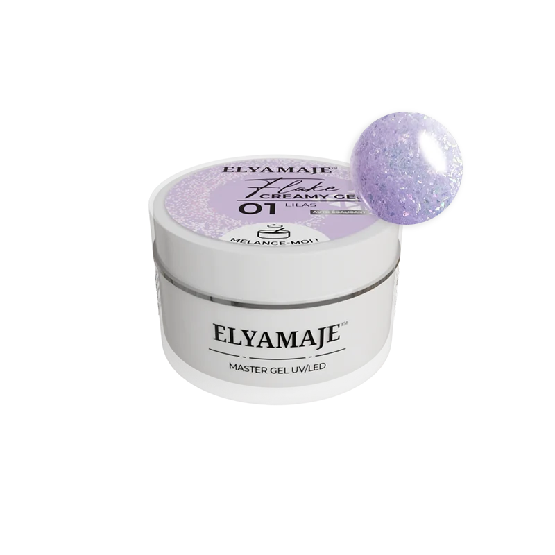 Lilas n°01 – Flake Creamy Gel – Gel de construction UV LED – ElyaMaje 20ml