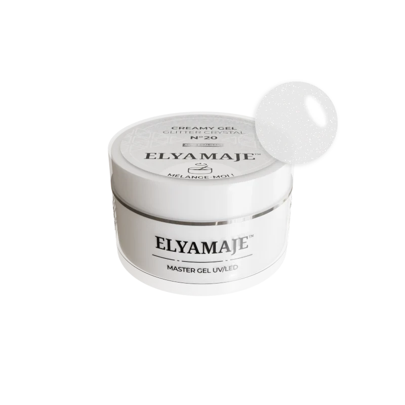 Glitter Crystal n° 20 – Gel pailleté de construction – Creamy Gel UV LED – ElyaMaje 50ML