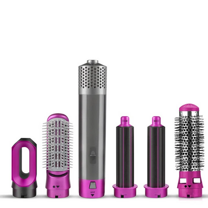 6-in-1 Heißluft-Hairstyler Set mit Aufsätzen & Box | Trocknen, Locken, Glätten & Volumen | 3 Stufen, für alle Haartypen