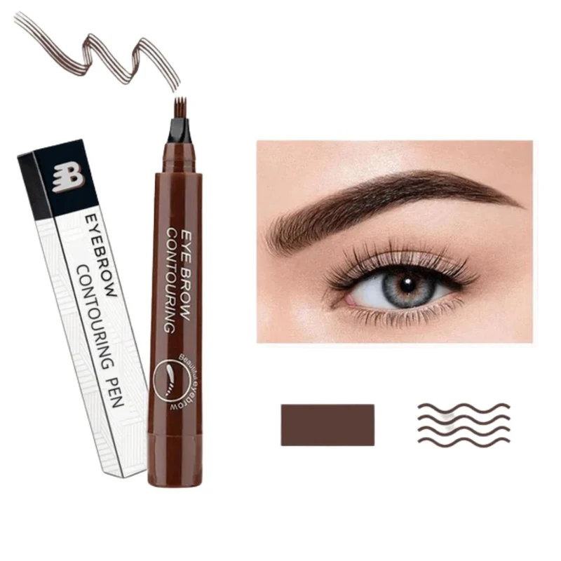 Augenbrauen Stift mit Microblading-Effekt | Vierfachspitze für haarfeine Striche | Wasserfest & wischfest | Natürlicher Look