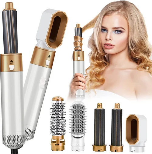 5-in-1 Styling-Haartrockner mit Aufsätzen | Blowout, Locken, Glätten & Volumen | Negative Ionen, 3 Temperaturstufen, 220–240V