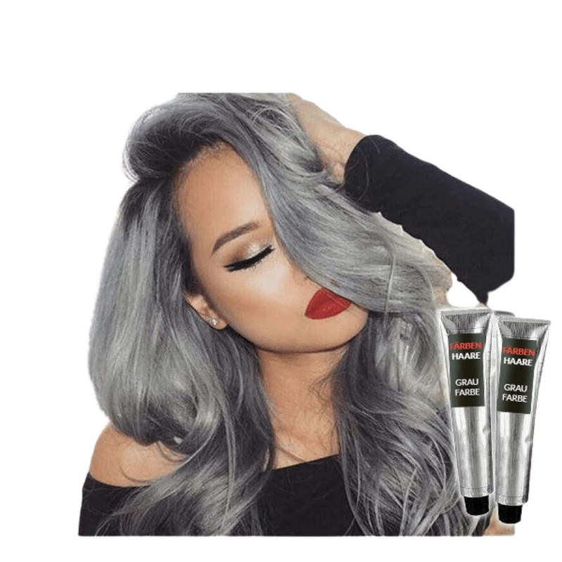 Silber Haarfarbe 100 ml | Langanhaltende Tönung mit Metallic-Glanz | Anthrazit bis Silberblond, einfache Anwendung zuhause