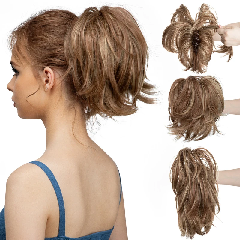 Dutt Haarteil Pferdeschwanz Volumen Clip-In | synthetisches Haarteil für Top Knot & messy Bun | sofort mehr Haarvolumen Styling-Accessoire