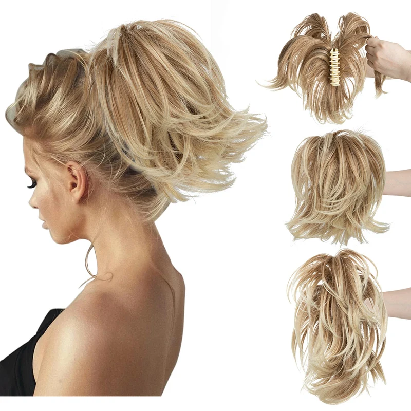 Dutt Haarteil Pferdeschwanz Volumen Clip-In | synthetisches Haarteil für Top Knot & messy Bun | sofort mehr Haarvolumen Styling-Accessoire