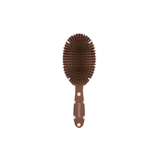 Brosse Polish à pois rose et brun
