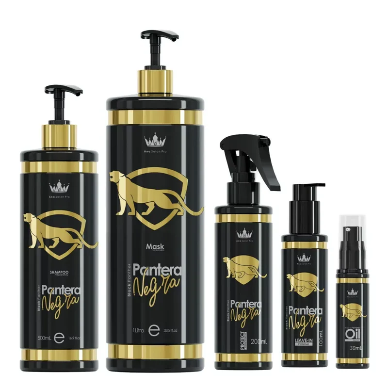 Collection de pinceaux progressifs Black Panther Gold d'Ana Paula Carvalho