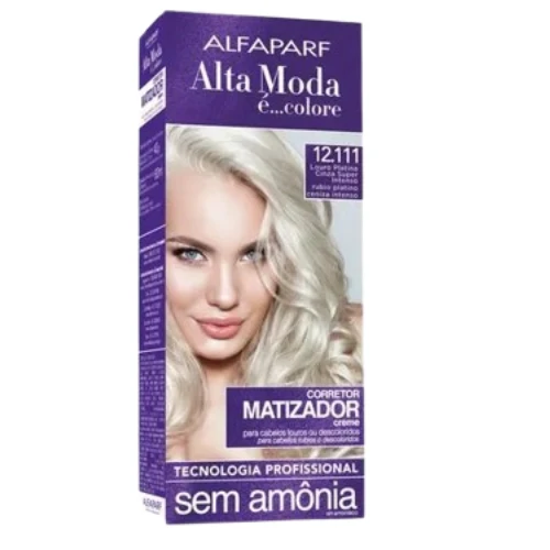 Alfapark, Corretor Matizador 12.111 Louro Platina Cinza Super Intenso, Teinture pour cheveux, 120g