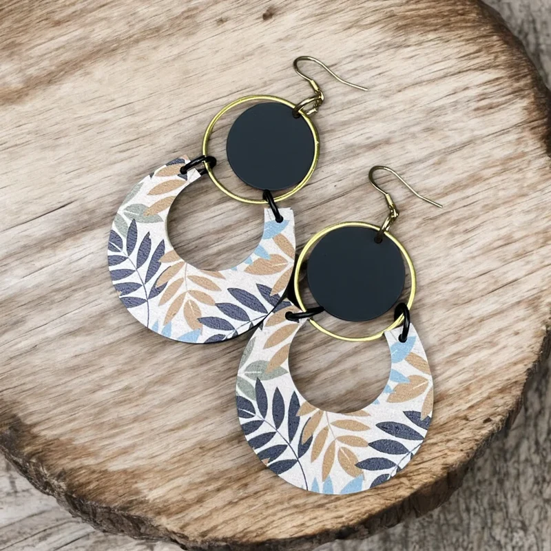 M FANTAISIES BIJOUX boucles d'oreilles La bohème feuillage